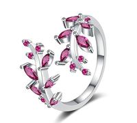 1. Anelli in rame fatti a mano con accenti di cristallo, leggeri gioielli dal design a ramo per l'eleganza quotidiana con foglie vintage da indossare tutti i giorni, Misura unica, come descritto, come