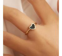 1 anello a forma di cuore in stile occidentale placcato in oro 18 carati, per donna, in acciaio inossidabile, gioiello di lusso alla moda, regalo per la Festa della Mamma, per la maestra, per la Festa