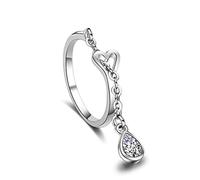 1 anello da donna elegante argento goccia d'acqua regolabile anello aperto festa di nozze anello del pollice Definizioni e specialità, Metallo