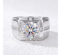 1 anello da uomo in argento Sterling 925 con moissanite sintetica da 1 ct, anello da uomo per fidanzamento e matrimonio, anello di promessa eternità per lo sposo gioielli da sposa