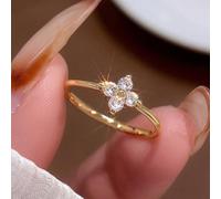 1 anello elegante e alla moda in argento 925 con trifoglio francese e zircone, da indossare tutti i giorni, ottimo regalo per le donne, gioielli raffinati, regali per la mamma, bomboniere