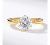1 anello in argento 925 con moissanite sintetica da 0,5 ct-1 ct classico anello a 6 griffe per donne di fidanzamento da donna miglior regalo di gioielleria regalo per le prime tendenze della moda