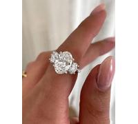 1 anello in argento sterling con zirconi a tre ellisse regalo alla moda per donne regali di compleanno appuntamenti uso quotidiano