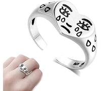 1 anello per dita a forma di cuore, stile vintage, con cuore aperto, regolabile, adatto per donne e ragazze.