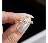 1 anello rotondo in argento 925 con moissanite sintetica da 0,4 ct, splendido anello rotondo per le donne di fidanzamento da donna, miglior regalo per gioielli raffinati, regali per le prime tendenze
