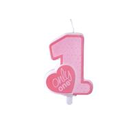 1 anno rosa candela di compleanno