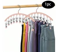 1 Appendiabiti in acciaio inossidabile con 10 clip, salvaspazio per armadio, per contenere leggings/jeans/cappelli, organizzazione domestica di camera da letto, bagno, armadio, dorm, viaggio, organizz