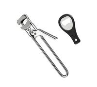 1 apribottiglie regolabile con 1 mini apriscatole, apribottiglie manuale regolabile, apribottiglie in acciaio inossidabile, strumento di presa multifunzione, adatto a vari coperchi (colore argento)