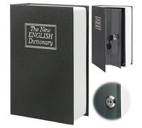 1 Articolo, Scatola Portamonete a forma di Libro Nero, Blu, Rosso, Oro, Argento, Scatola di Archiviazione Segreta, Dizionario Inglese Familiare Scatola Portamonete con Serratura a Chiave, Salvadanaio,