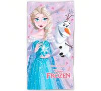 1 Asciugamano in cotone ufficiale ELSA & OLAF FROZEN DISNEY - Asciugamano ufficiale di alta qualità con licenza con disegni esclusivi - Asciugamano ufficiale con licenza morbido e assorbente - Asciuga