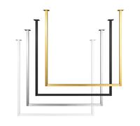 1 asta appendiabiti RECHTECK, a forma di U, montaggio a soffitto, per bagno, corridoio, cucina, con materiale di montaggio tasselli e viti, verniciato a polvere, facile da pulire, antiruggine (60 cm x