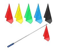 1 asta per bandiera blu con 5 bandiere di colore, asta telescopica, asta per bandiera in acciaio inox, asta per bandiere, insegnamento, ecc.