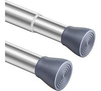 1 asta per doccia, in acciaio inox, senza bisogno di effettuare fori, regolabile, asta telescopica per armadio, bagno, balcone, tenda da doccia (85-180 cm, argento chiaro)