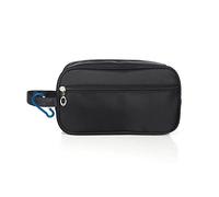 1 astuccio da toilette da uomo e 1 moschettone, borsa portatile di grande capacità con separazione asciutta e umida che può appendere sacchetti per cosmetici leggeri, nero, nero