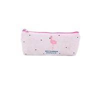 1 astuccio in tela con fenicottero carino per cancelleria, astuccio per penne Kawaii, idea regalo, per scuola e ufficio, colore bianco