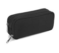 1 astuccio nero con cerniera, grande, nero, resistente, astuccio per cancelleria, astuccio multifunzione nero, astuccio portapenne per scuola, università, ufficio, adulti, ragazze e ragazzi, Nero , No