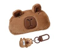 1 Astuccio Per Capibara, 1 Ciondolo In Resina, Simpatico Astuccio In Peluche Di Cartone Animato, Regalo Creativo Per Capibara, Borsa Di Cancelleria Per Studenti