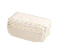 1 astuccio per ragazze, grande astuccio per ragazze, astuccio con scomparti, multifunzionale, estetico, per scuola, università e ufficio (beige)