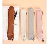 1 Astuccio portapenne in PU con fascia regolabile, portapenne con cerniera e cinturino elastico per taccuini, agende, libri, disponibile in vari colori, torna a scuola Tagli UnicaPoliuretano