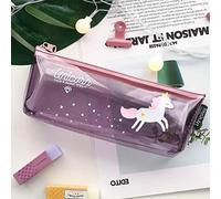 1 astuccio trasparente semplice con cactus, unicorno, leopardo, ufficio, studente, astuccio per la scuola, scatola per penne, M