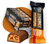 1 ATTIMO IN FORMA Barrette Energetiche Crunchy 24x50g Cioccolato al Latte, Arachidi e Caramello, Barretta Energetica con Magnesio, Vitamine e Guaranà Barrette Cioccolato per Sport e Ciclismo