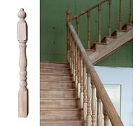 1 balaustra for scale in legno massello di pioppo - 37,4" di altezza for ringhiere interne/esterne - for terrazze, scale e portici(Large Mid Post 120cm/47.2in)
