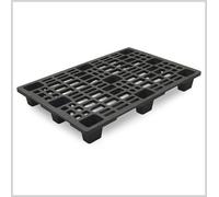 1 BANCALE PALLET PEDANA PLASTICA NERO LEGGERO ROBUSTO 120x80x14 CM PORTATA 700KG
