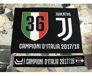 1 BANDIERA JUVENTUS UFFICIALE 100x140 + 1 SCIARPA CAMPIONE D’ITALIA 36 SCUDETTI