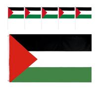 1 Bandiera Palestinese (90 X 150 Cm), 5 Bandiere Palestinesi girevoli (14 X 21 Cm), Striscioni commemorative Palestinesi per attività sportive, celebrazioni, eventi