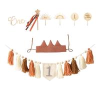 1 ° banner di compleanno per le sedie in alto - torta smash garland con bandiere di frange per la festa dei più piccoli, sfondo per il servizio fotografico, decorazione ricordo passo