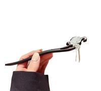 1 bastoncino for capelli in legno con fiori di giada e nappe, elegante accessorio for donna, forcina tradizionale for acconciature raccolte