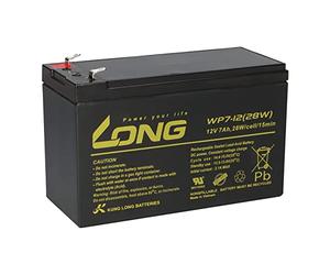1 batteria al piombo AGM 12 V 7 Ah Long WP7-12 28 W VDs Faston F1 4,8 mm compatibile con gel al piombo 7,2 Ah 8 Ah 9 Ah