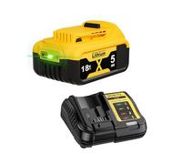 1 batteria di ricambio da 5,0 Ah per batteria Dewalt 18 V + 4 A DCB115 | Compatibile con batteria Dewalt da 18 V XR DCB182 DCB184 DCB200 DCB184 DCB101 DCB107 DCB112 DCB105 DCB115 DCB203 con
