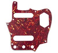 1 battipenna Yootones a 10 fori per chitarra, stile vintage, compatibile con Fender American Jaguar (guscio di tartaruga rossa a 3 strati)