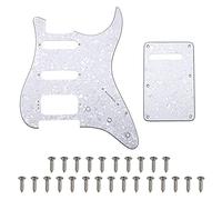 1 battipenna Yootones a 11 fori con angoli arrotondati in acciaio super rapido per chitarra, set con viti per battipenna, compatibile con pickup aperto di montaggio Stratocaster USA/messicana (4