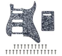1 battipenna Yootones a 11 fori con angoli arrotondati in acciaio super rapido, set con viti per battipenna, compatibile con pickup aperto di montaggio Stratocaster USA/messicana (4 strati grigio