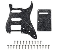 1 battipenna Yootones a 11 fori con angoli arrotondati in acciaio super rapido, set con viti per battipenna, compatibile con pickup aperto di montaggio Stratocaster USA/messicana (4 strati nero
