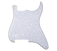 1 battipenna Yootones a 4 fori Strat Blank Scratch Plate Pick Guard compatibile con Fender Stratocaster Strat chitarra elettrica parte (4 strati perla bianca)
