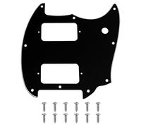 1 battipenna Yootones HH 9 fori ad angolo rotondo per chitarra, 2 humbucker, compatibile con chitarra elettrica Mustang Squier Bullet (3 strati nero)