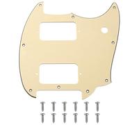 1 battipenna Yootones HH 9 fori ad angolo rotondo per chitarra, 2 humbucker, compatibile con chitarra elettrica Mustang Squier Bullet (crema a 3 veli)