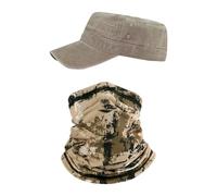 1 Berretto Con Visiera Retrò E 1 Maschera Per Il Viso, Unisex, Cappello Di Protezione Solare Alla Moda, Cappello Regolabile, Attrezzatura Di Protezione Solare Per Esterni