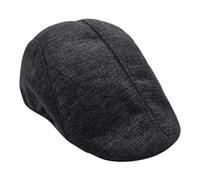 1 berretto da uomo con cursore classico, cappello da spintore britannico, cappello da cursore in lino, berretto retrò, berretto da tassista, perfetto per l'uso quotidiano (nero), Nero , Taglia unica