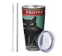 1 bicchiere da strega retrò bohemien astratto carino gatto magico postare parola vintage verde nero in metallo inossidabile riutilizzabile senza fuoriuscite infrangibile cortile picnic palestra con