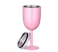 1 Bicchiere da Vino Rosa Isolato, Tazza da Vino da Viaggio In Acciaio Inoss9541