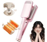 1 bigodino ondulato per capelli ondulati da 32 mm, senza danni, 32 mm | Barilotto con ioni negativi rivestiti in ceramica, strisce isolate termicamente, spegnimento automatico 60 minuti