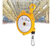1 bilanciatore a molla regolabile con cavo da 1,5 m e gancio - Portautensili retrattile for uso in fabbrica/edilizia in giallo(1-3kg)