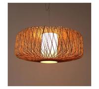 1 Bohemian Pendant Lampshade Rattan Handmade Weave Lighting Boho Decor Hanging Light Fixture Black Vintage Rustic Décor Chandelier(Natural)