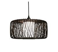 1 Bohemian Pendant Lampshade Rattan Handmade Weave Lighting Boho Decor Hanging Light Fixture Black Vintage Rustic Décor Chandelier(Black)
