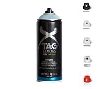 1 Bomboletta Spray Vernice Acrilica per GRAFFITI Blu A045 da 400ml + 5 testine per tratti precisi e spessi, finitura opaca, per street artists murales, Varie Tonalità (ATMOSPHERE BLUE)