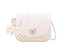 1 Borsa A Tracolla Da Donna E 1 Ciondolo Con Fiocco, Borsa A Tracolla Alla Moda, Borsa A Tracolla Semplice E Carina, Borsa In Pelle Pu